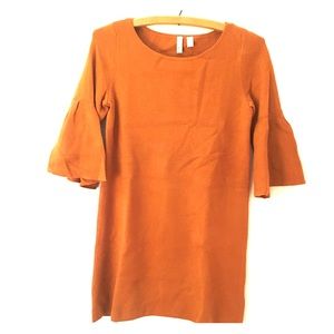 Anthropologie mini sweater dress with bell sleeves